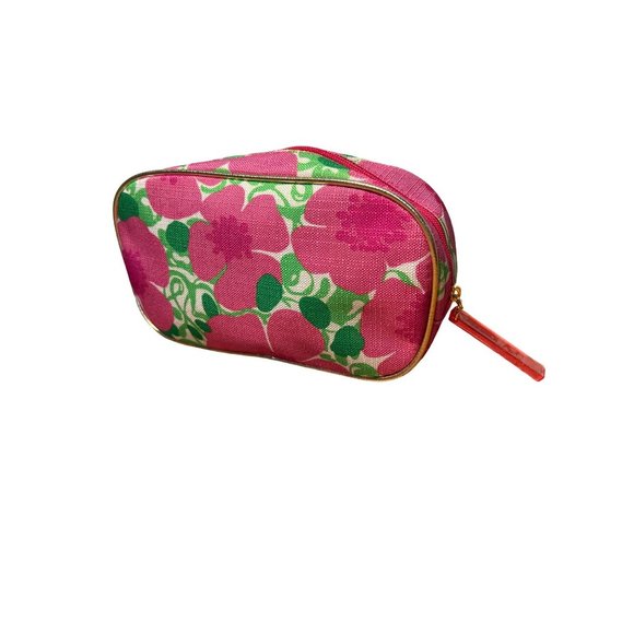 Lilly Pulitzer for Estée Lauder Pink Green Gold Floral Cosmetic Bag - Picture 5 of 8
